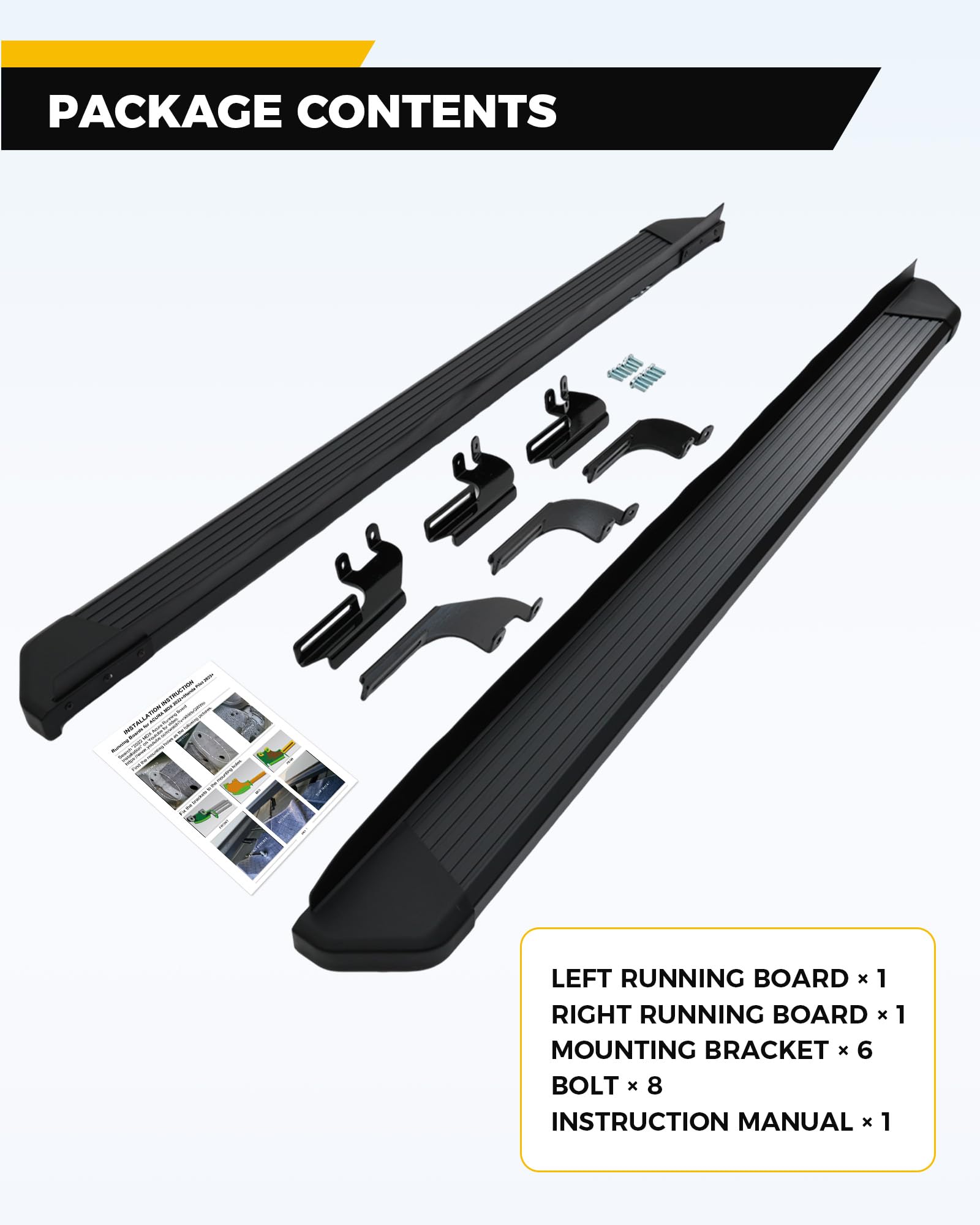 Running Boards Fit for 2023-2026 Honda Pilot, Non-Slip Aluminum Side Steps, Easy Family Entry & Exit, Supports Up to 600 lbs, Lightweight Rustproof Build, Safe Roof Accessories