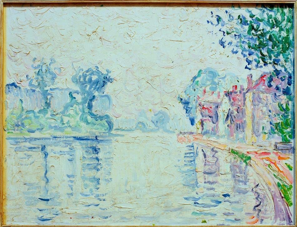 Peinture abstraite La Seine à Samois de Paul Signac en impression d'art premium 60x90cm
