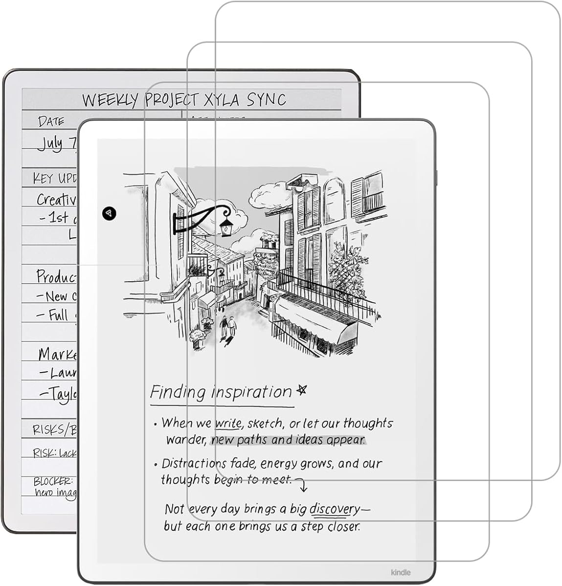 RSAquar 3 Pack Paper-Feel Screen Protector for 2025 Kindle Scribe 11" – Matte Anti-Glare PET Film, Scratch-Resistant, Bubble-Free, Case-Friendly Writing Surface