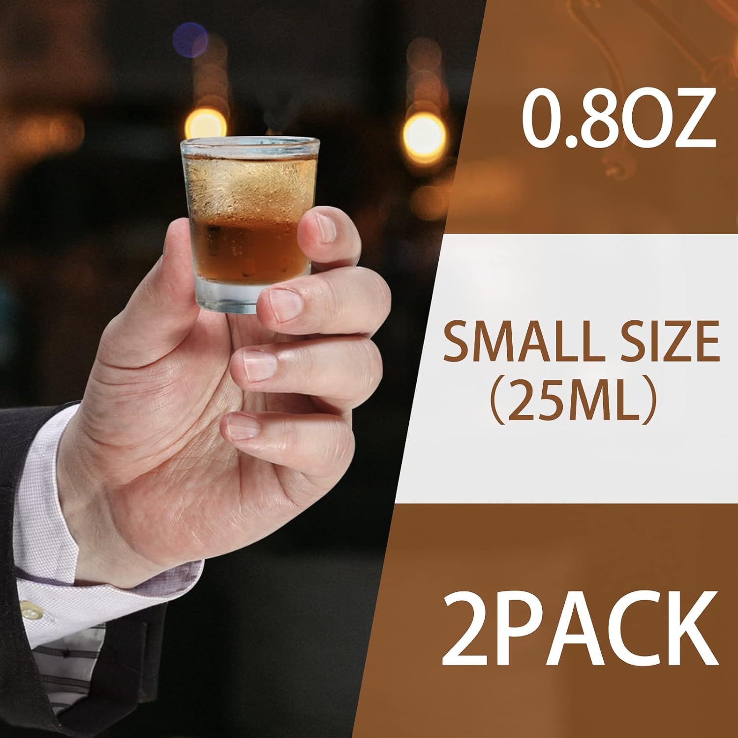 Shot Glass,0.8 oz Mini Shot Glasses with Heavy Base,Small Shot Glass Set of 2,Medicine Cups Reusable Mouthwash Cups for Bathroom,Drinking Glass for Wine Tequila Vodka Whiskey