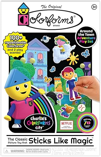 Miniatura 5 de Colorforms  Juego de imágenes  Charlie's City  El clásico juguete de imagen que se pega como magia  para mayores de 3 años, con 106 formas de