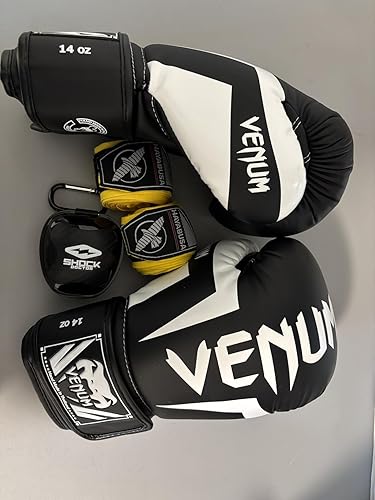 Amazon.co.jp: Venum Elite ボクシング グローブ - ブラック/ホワイト