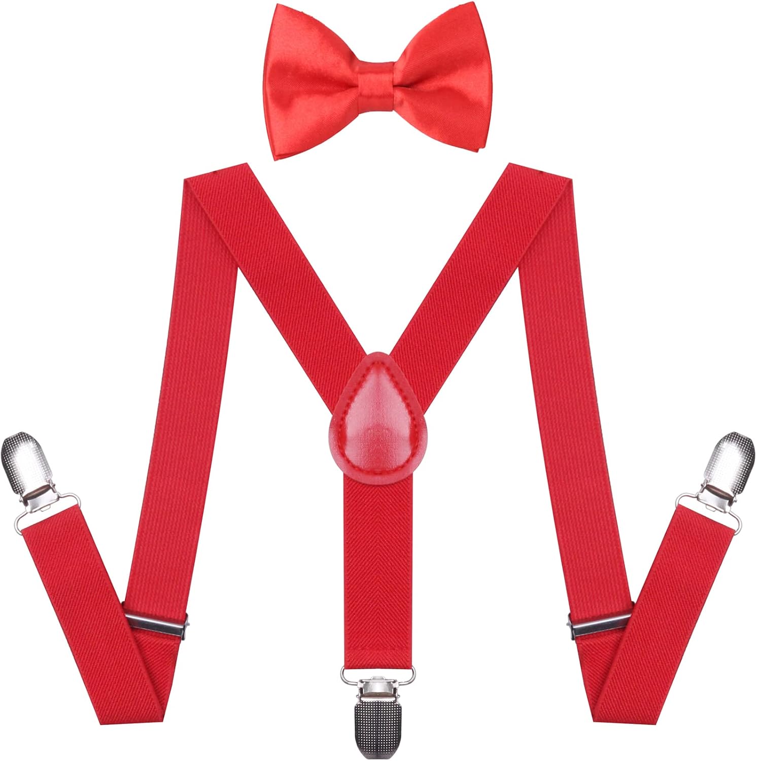 Kids Toddler Suspenders and Bow Tie for Boys - Adjustable Elastic Y-Back Design with Strong Metal Clips