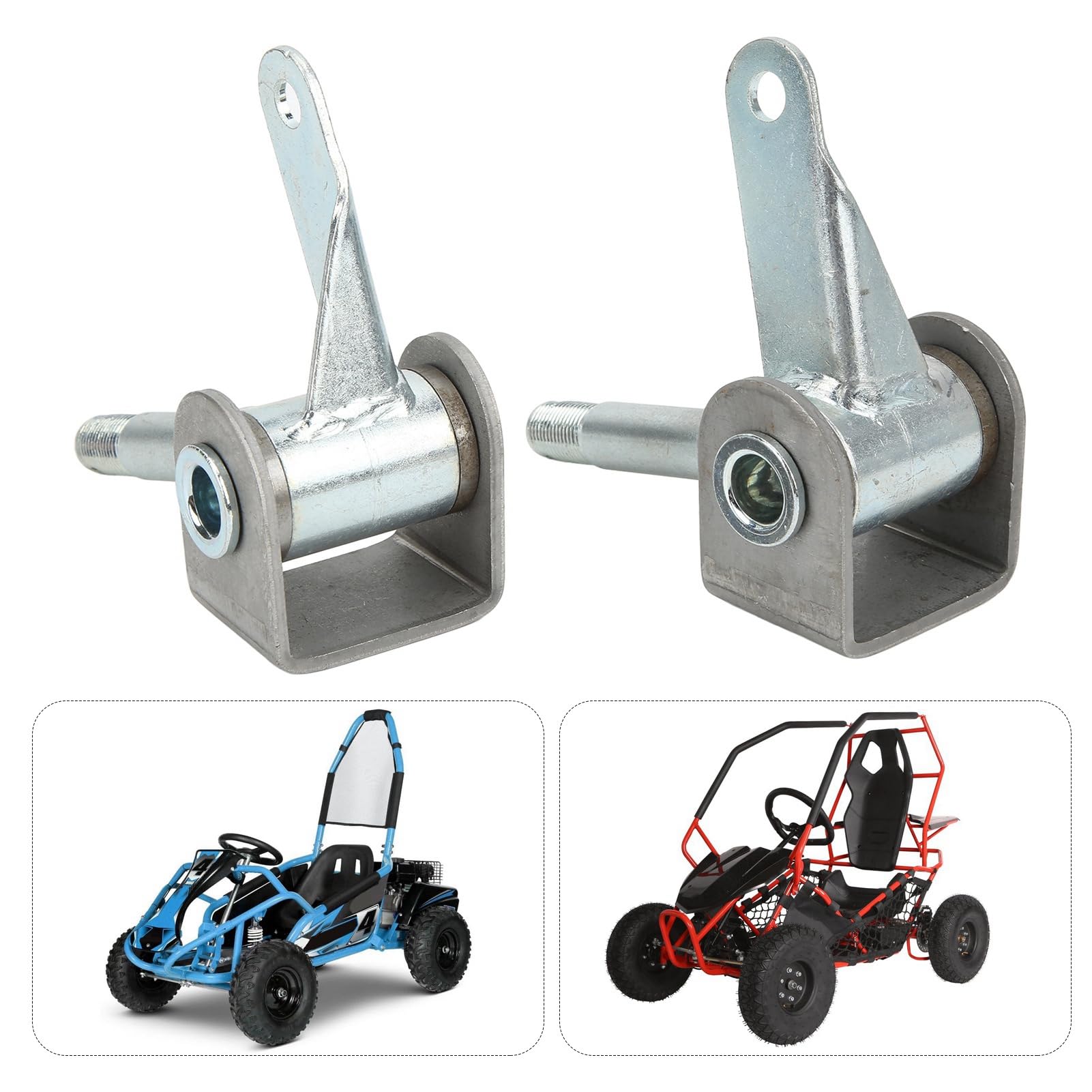 Tbest Go Kart zestaw wrzecionowy, oś kierowana 5/8 cala, 2 uchwyty wrzeciona ze stopu stali, prawa lewa strona, dla dzieci i młodzieży