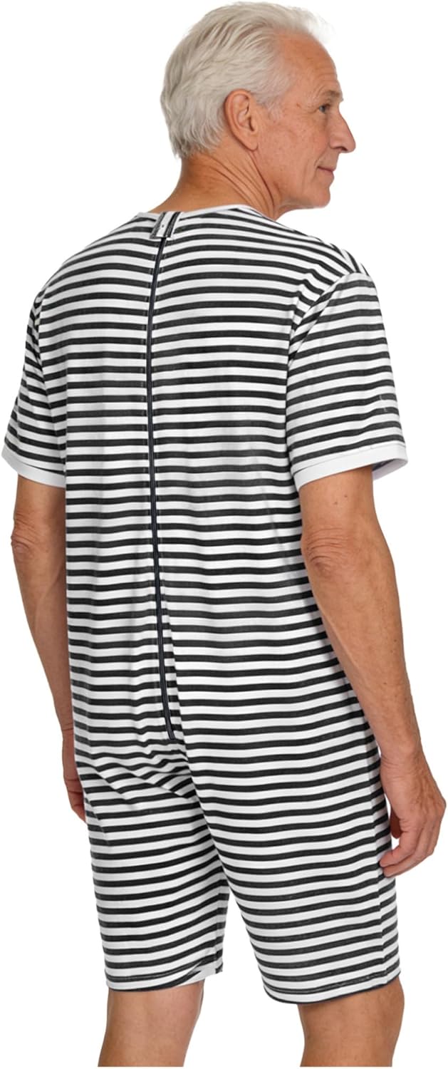 ACSUSS Easy Access Adaptive Jumpsuit for Adults with Back Zipper Anti-Strip Nursing Clothing