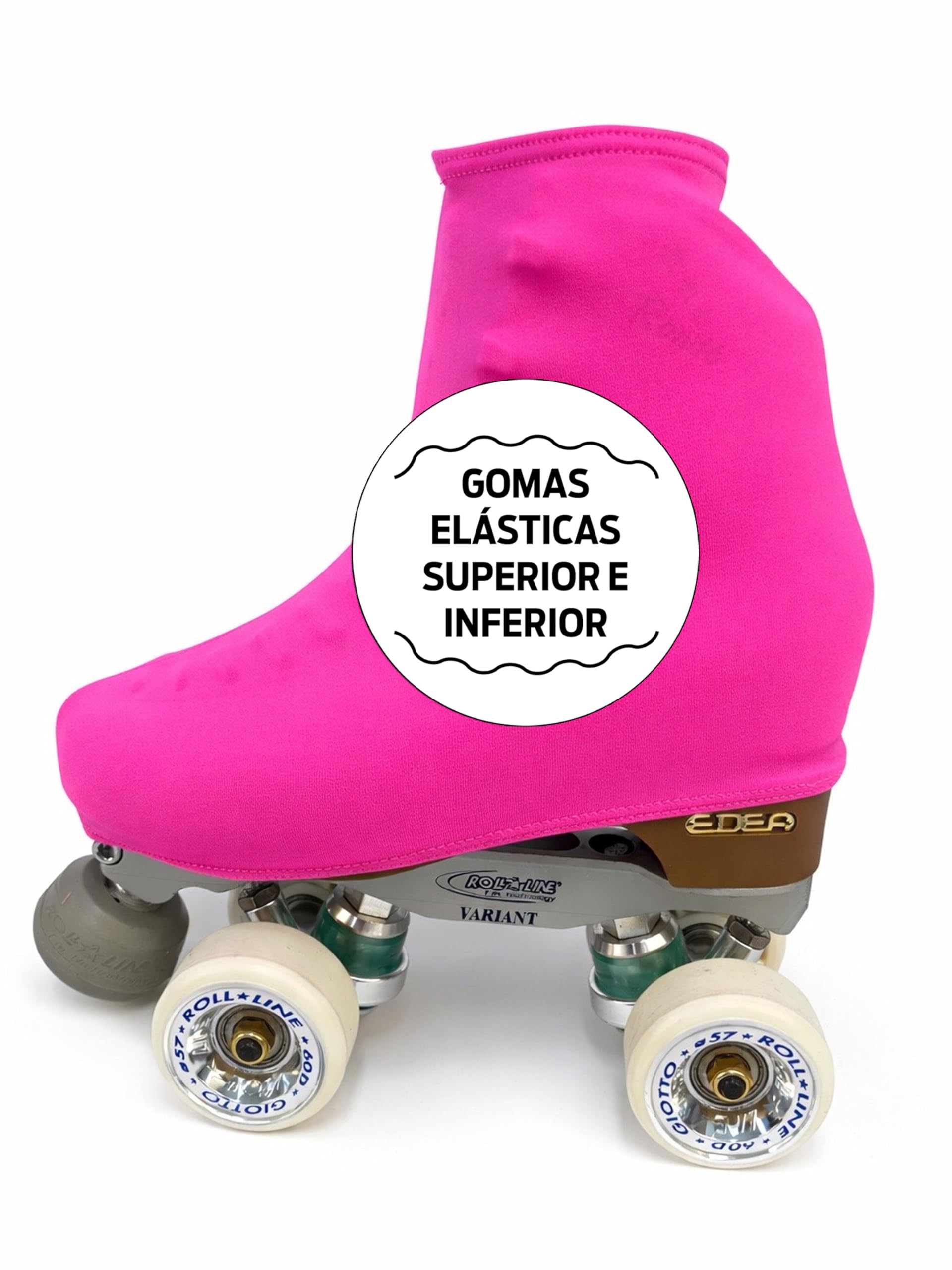 Funda Cubre Patín para Patinaje Hielo Artístico o en Línea 180 Densidad Talla Universal Adulto y Niños Rosa Fluor