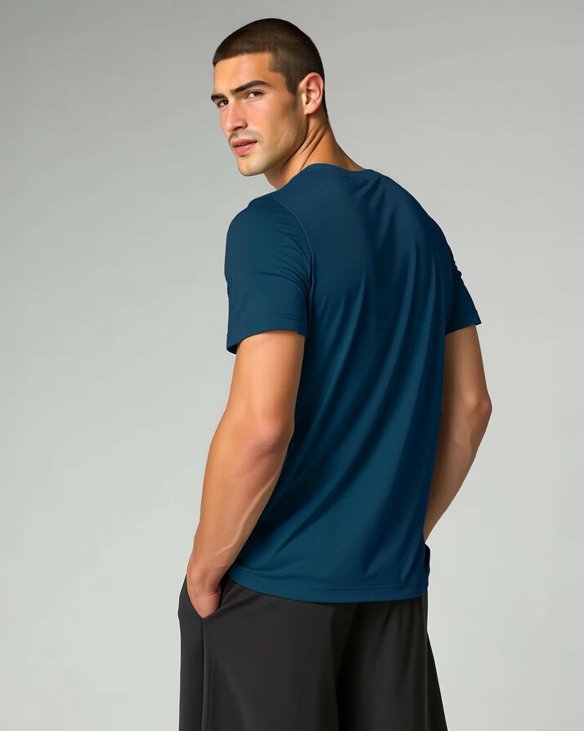 Real Essentials 5 Pack: Men’s Breeze Tech Crew Neck Workout T-Shirts Moisture-Wicking Athletic, Gym Shirts (Big and Tall)