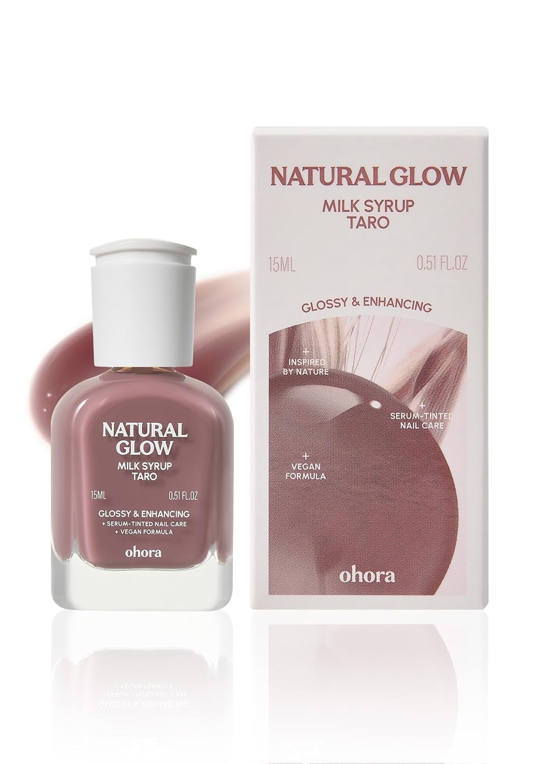 ohora Natural Glow Syrup Nail Strengthener Set (Peach & Cherry Blossom & Taro) - Professional Salon-Quality Nail Care