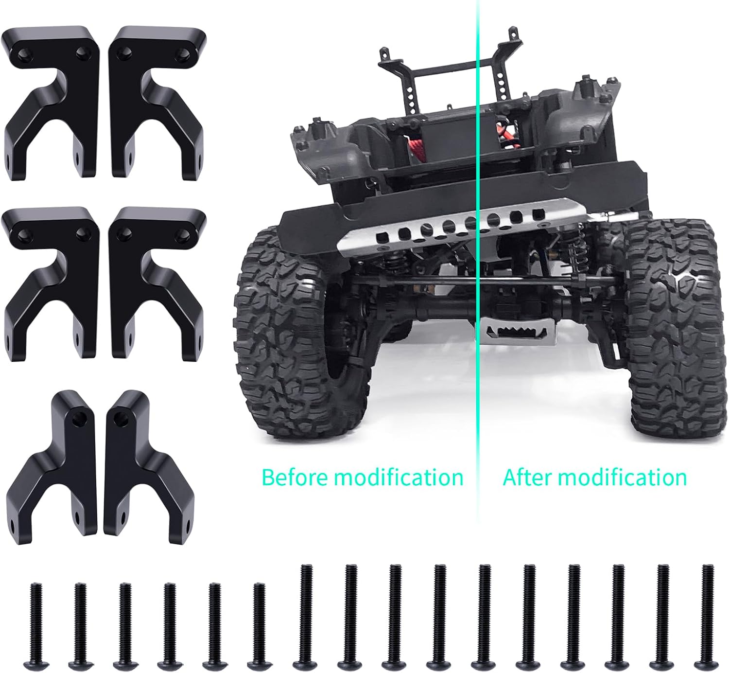 6PCS Aluminum Alloy Shock Towers Mount RC Front Rear Shock Mounts Height Lift Kit Upgrade Parts for 1/10 Tra-xxas TRX6 T6 G63 RC Crawler Car