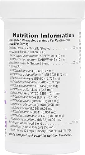 Miniatura 3 de Natures Plus GI Natural Probiotic Kids, mezcla de bayas - 30 masticables - Salud digestiva e inmunológica solo para niños - Sin gluten - 30 porciones