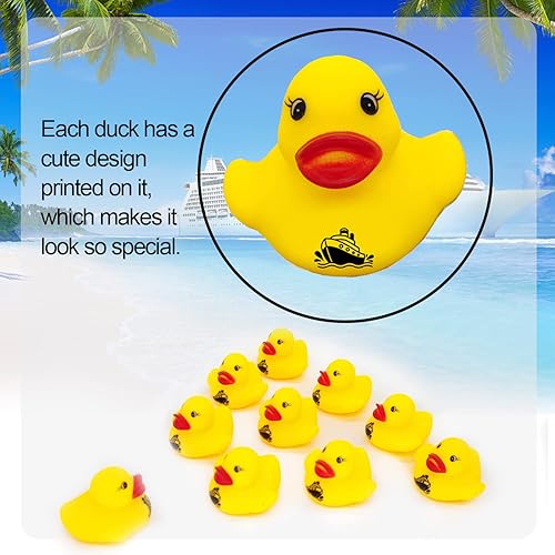 Miniatura 3 de Patos de goma de crucero para crucero, tarjeta de juegos de patitos, 20 patos de goma, 20 etiquetas de pato, 20 bandas de goma, 3 x 4.7 pulgadas,