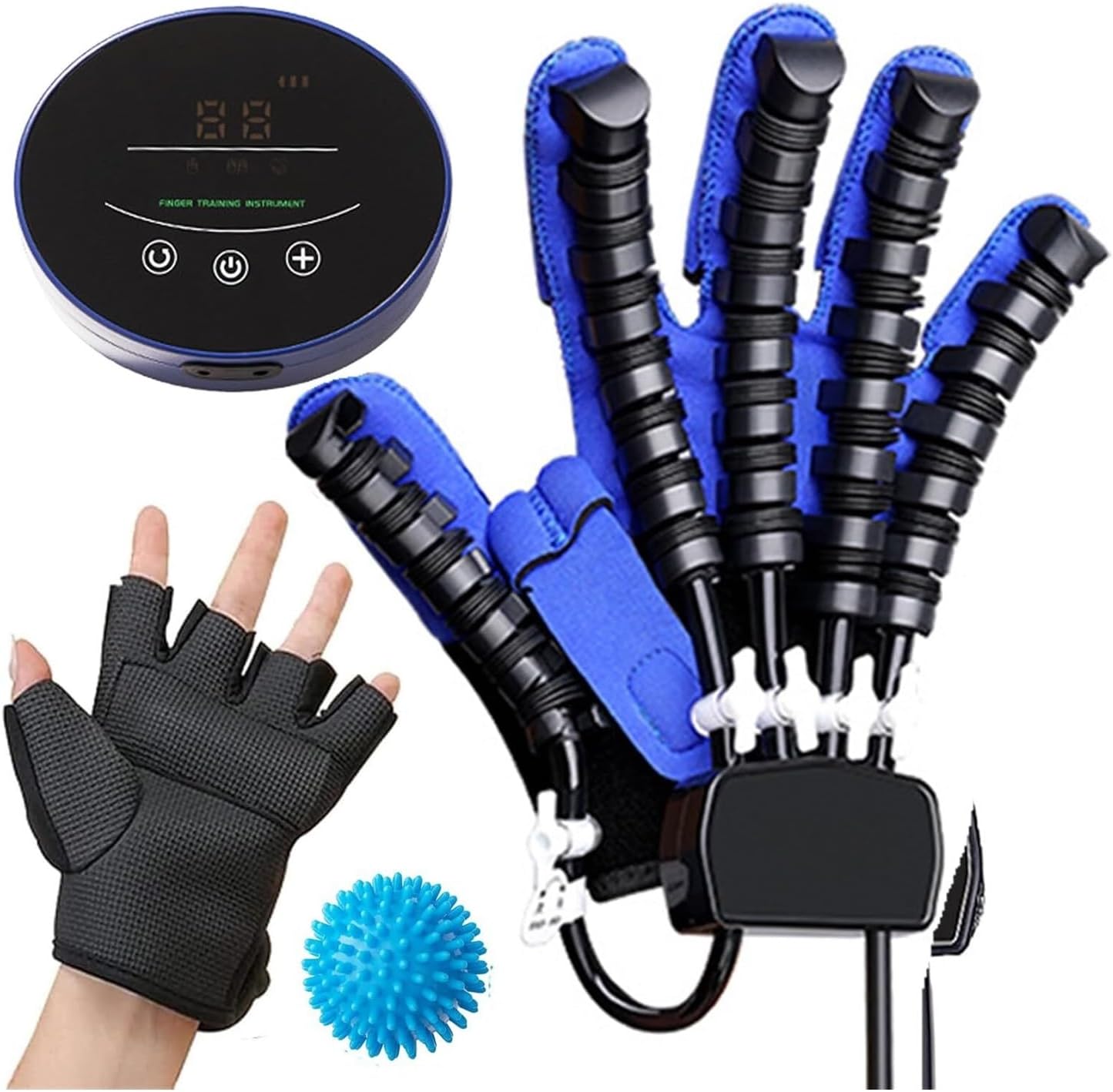 Rehab Gloves for Hand Recovery, Robotic Hand Therapy Glove for Stroke & Arthritis, Finger Flexion & Extension Exerciser with 5 Intensity Levels, Portable Home Use Device