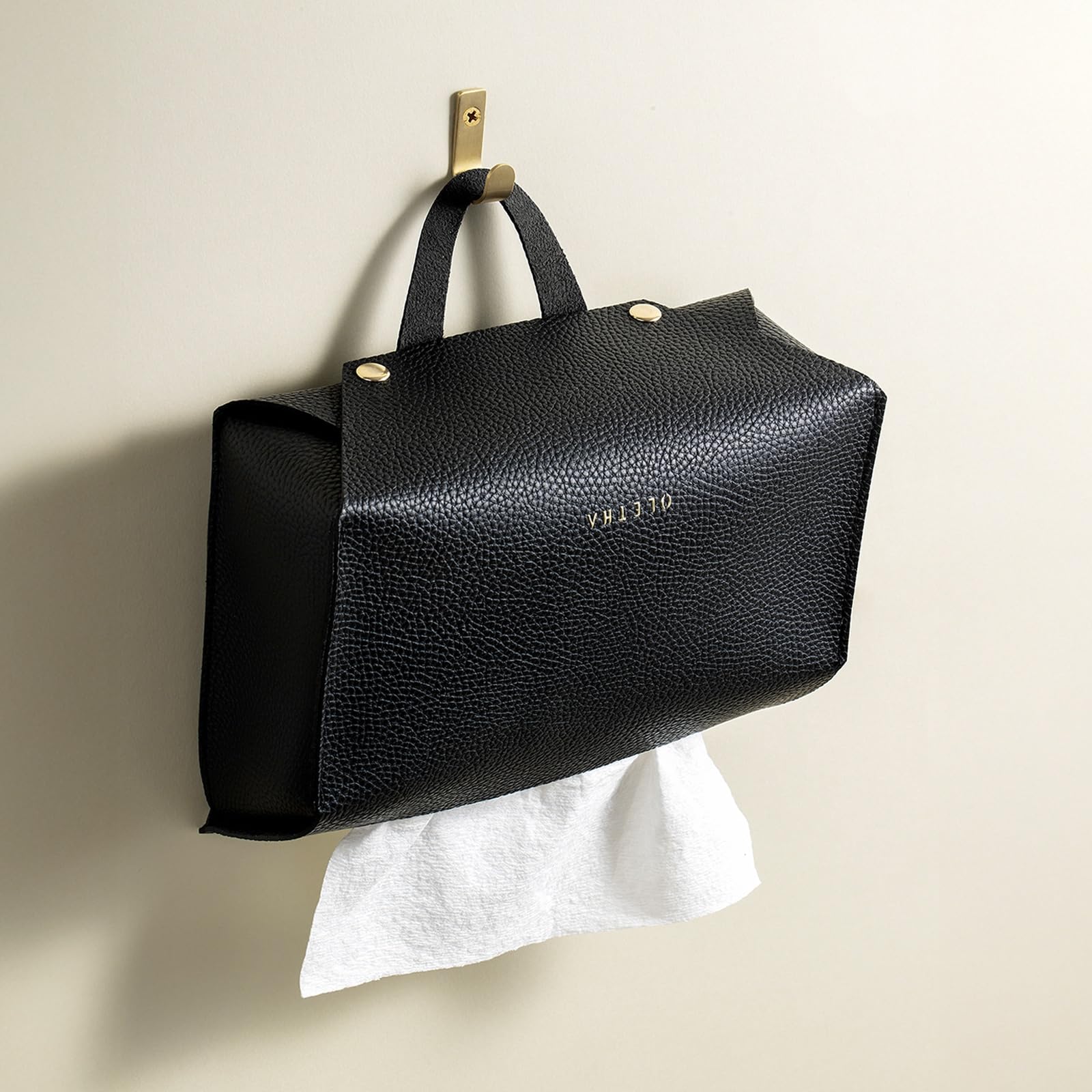 OLETHA Hand Towel Box Cover Compatible with Kleenex Disposable Paper Hand Towels - Bottom Covered & 3-Way Mounting Design - Aesthetic Bathroom Decor