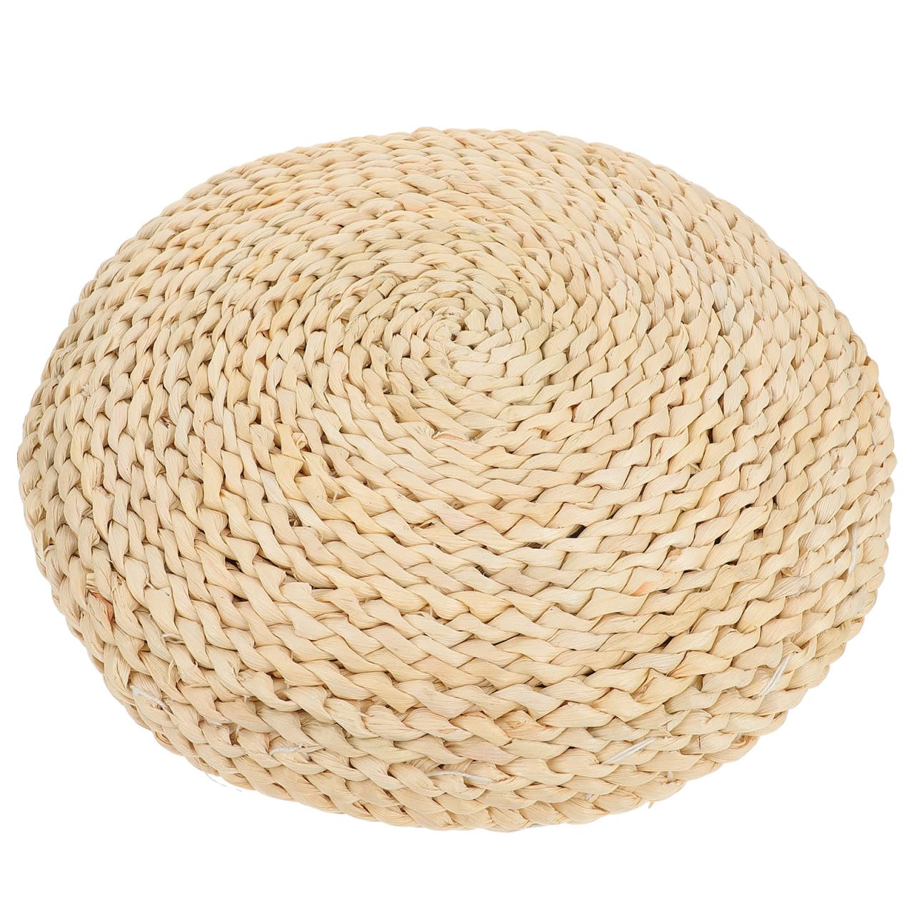 Toyvian Coussin de méditation, tatami japonais, tapis de sol rond, 30 x 30 cm, paille tressée à la main, coussin tressé avec rembourrage en coton de soie pour yoga et séance zen