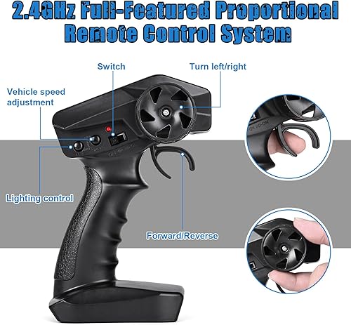 Miniatura 6 de Auto de control remoto de alta velocidad de 2.4G, 120 todoterreno Monster RC Car 12KMH con función de ajuste de velocidad y ajuste de luz, juego