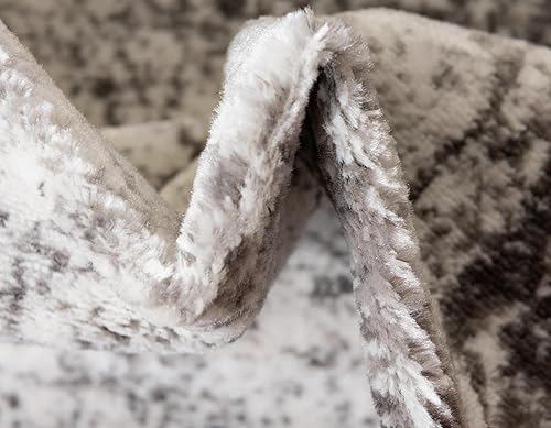 Miniatura 7 de Rugs.com Alfombra de la colección Monte Carlo, alfombra mediana gris de 3 pies 3 x 4 pies, perfecta para salas de estar, comedores grandes y planos