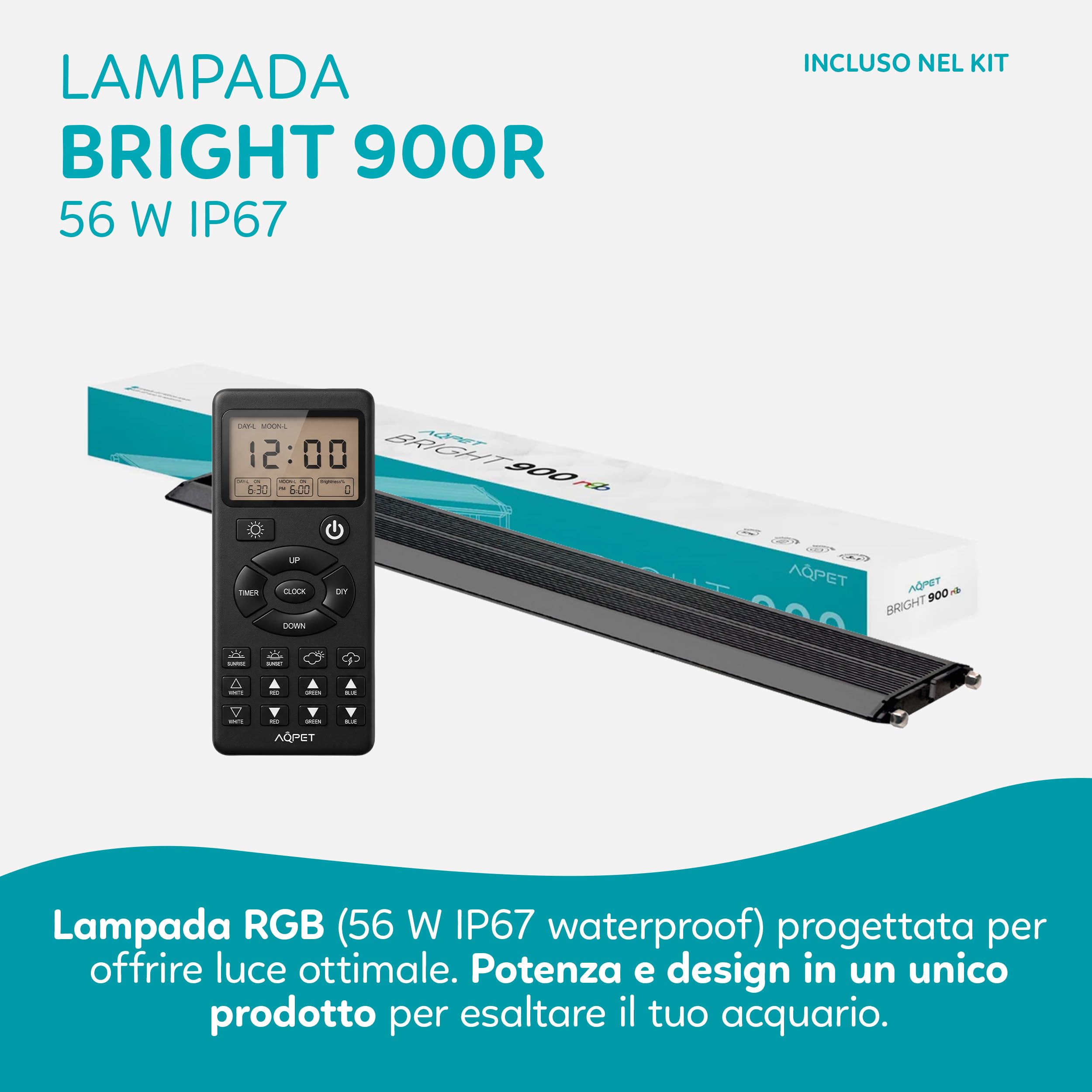 AQPET RIVERIUM Acquario Completo 240L con Mobile in Legno, Vetro Extrachiaro 10 mm, Filtro Esterno HALO 300, LED RGB BRIGHT 900R, Riscaldatore 200W, Acqua Dolce e Marina (Bianco)