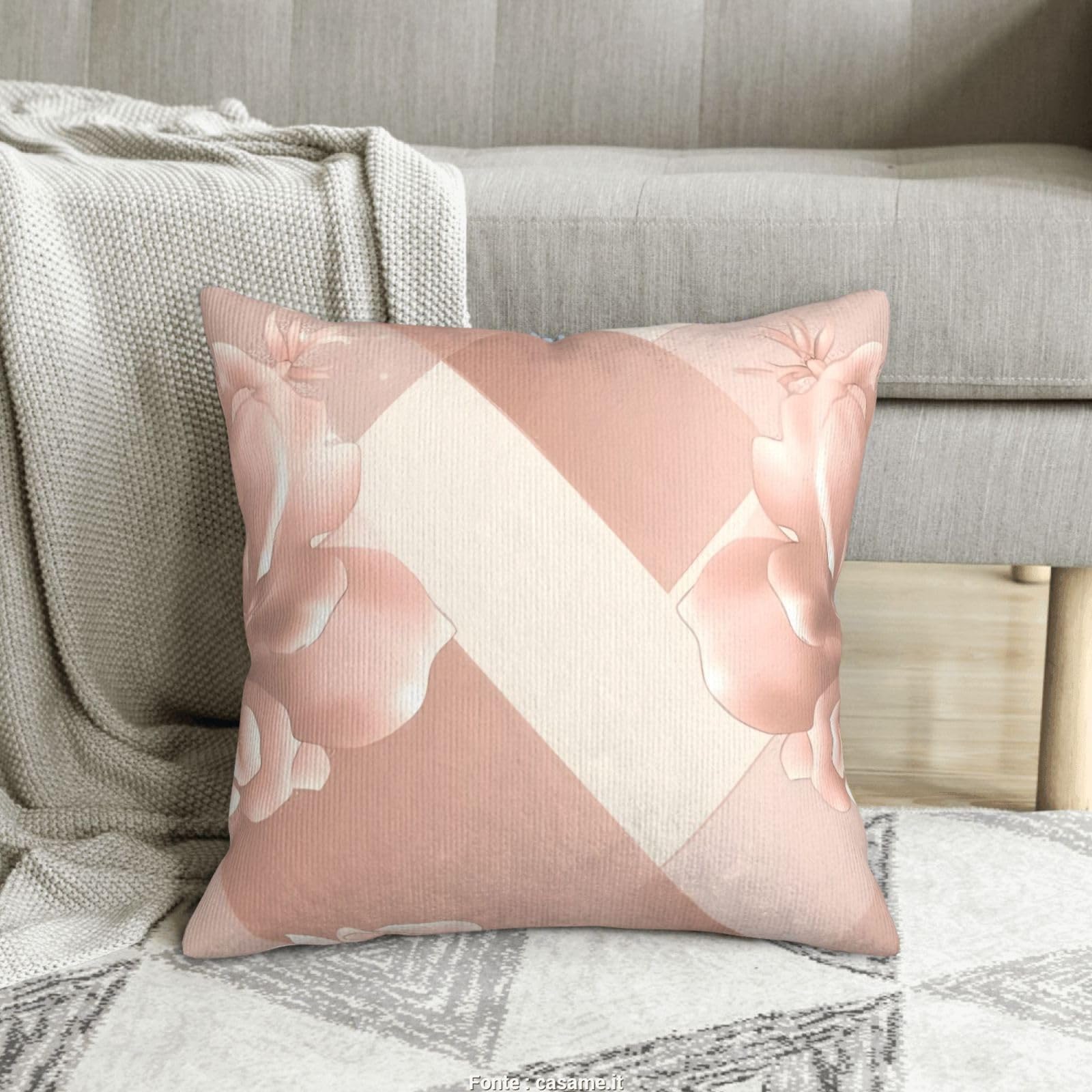 Housses de coussin canapé peluche or rose 50x50 cm salon décoration moderne