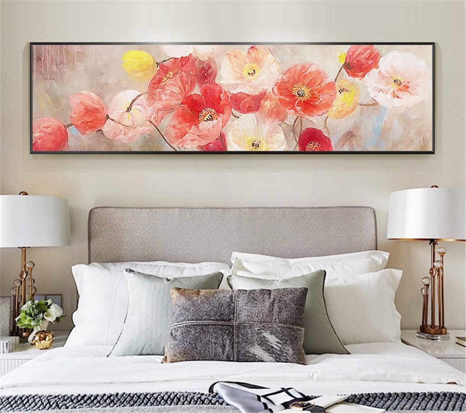 Point de Croix Diamant Fleur Abstraite 70x200cm | Kit 5D Grand Format pour Rénover la Déco du Salon