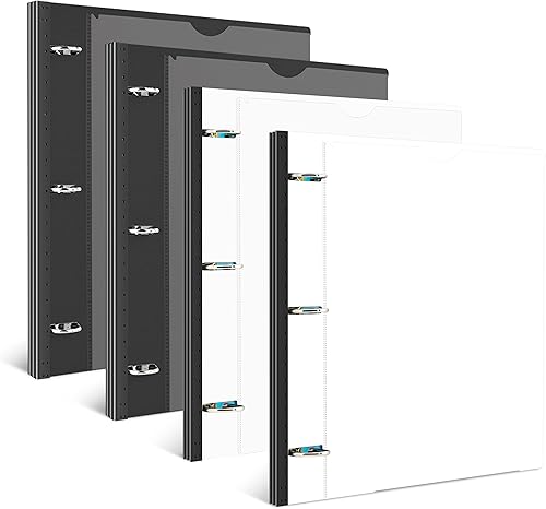 Miniatura 25 de INFUN Carpeta telescópica de 3 anillos de 1 pulgada, 4 unidades, carpeta redonda flexible con cubierta frontal personalizable y bolsillo