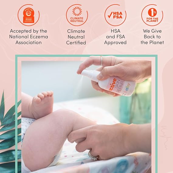 Active Skin Repair Baby First Aid Spray, Medical Grade Hypochlorous, 3 oz