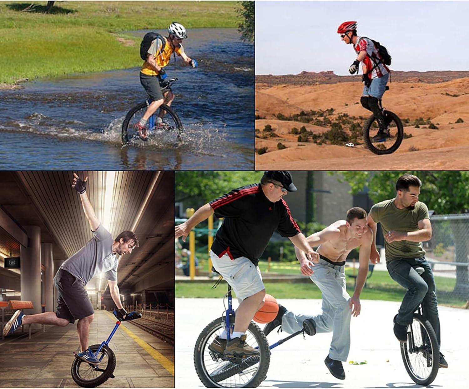 QWEASDF Unicycle, Adjustable Outdoor Unicycle with Alloy Rim, Balance Cycling Bikes Cycling Outdoor Sports Fitness Exercise 16",18",20",Green,18”