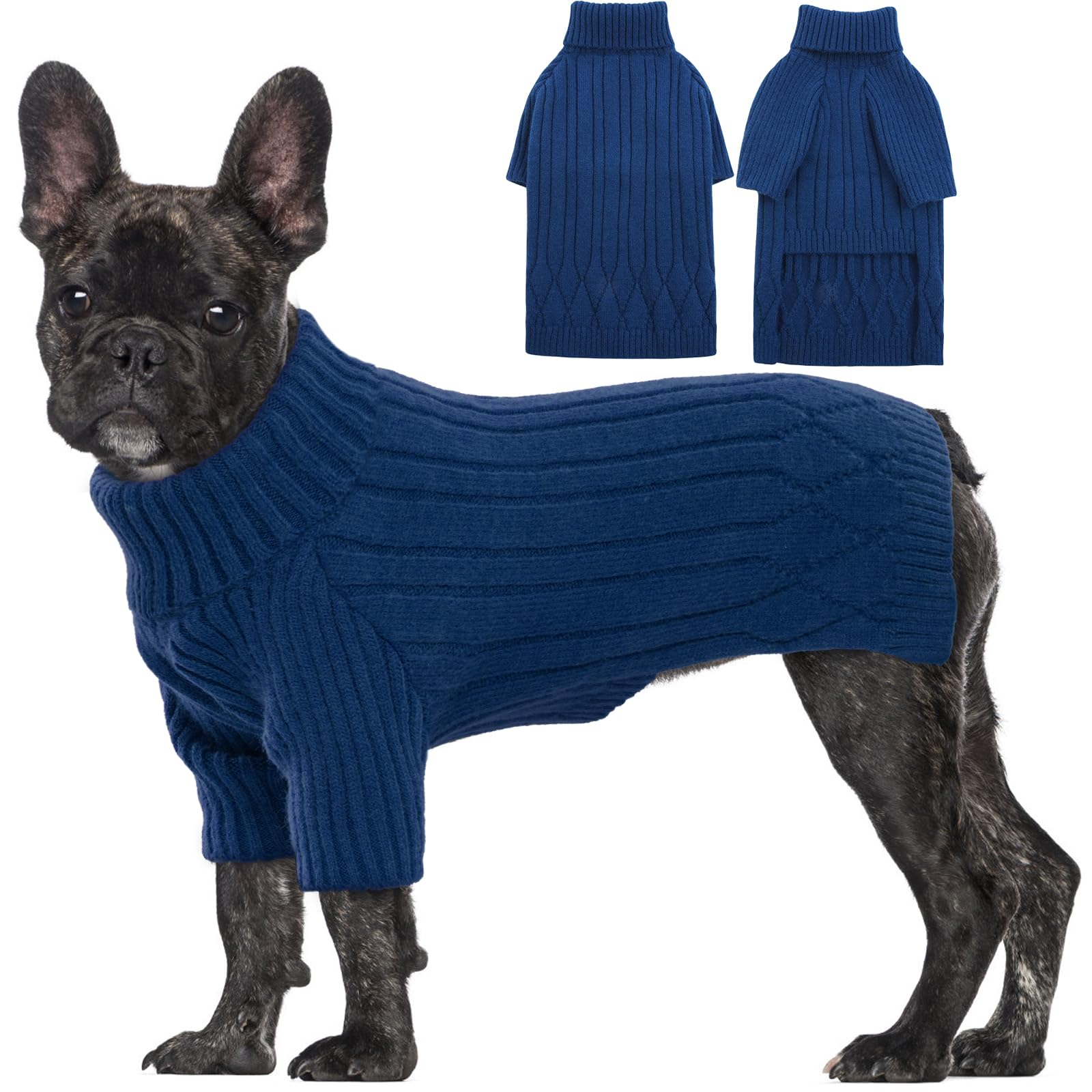 OUOBOB Large Dog Sweatshirt, Turtleneck Thick Warm Doggie Christmas Jumper
