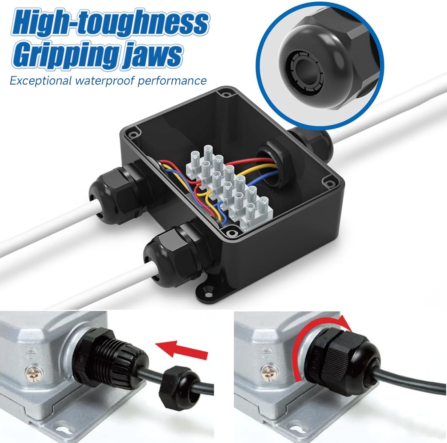 PG11 ケーブルグランド 50個 防水 調節可能 ナイロン ケーブルグランド ジョイント、ガスケット付き、5mm - 10mm ケ