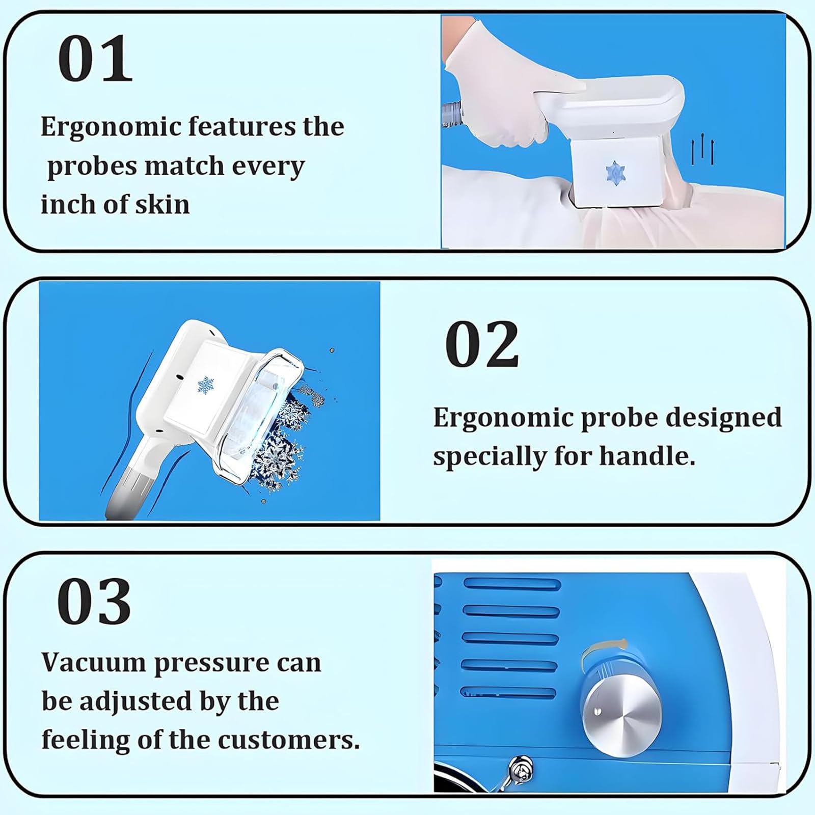 Macchina Dimagrante per Congelamento del Grasso con Criolipolisi, Macchina per La Rimozione del Grasso Congelato con Touch Screen da 7 Pollici, Uscita: 0-5 Kpa/Pressione del Vuoto: 0-100 Kpa,