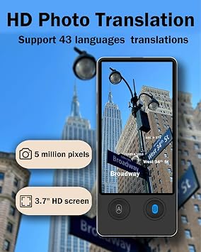 Wooask Language Translator Device, Two Way Real Time Translator with 144 Languages No WiFi Needed, 2025 Upgraded W12 AI Translator Voice/Offline/Photo Translation for Travel, Business, Learning