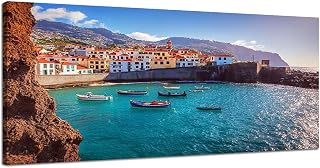 Large Canvas Wall Art for Bedroom Camara de Lobos Madeira Framed Art Prints Wall Decor for Bathroom Ready to Hang Western Home Decor 30''x60''
