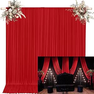 Amazon.com : QICAIYUN 20x12FT Red Backdrop for Parties Red Backdrops ...