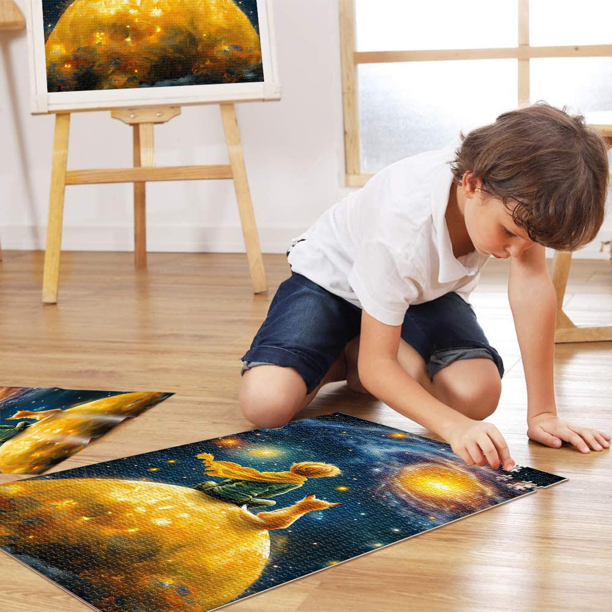 Rompecabezas de 2000 Piezas para Adolescentes El Principito y el Zorro Juego desafiante con Piezas de Formas aleatorias Que se entrelazan Completamente 70x100cm