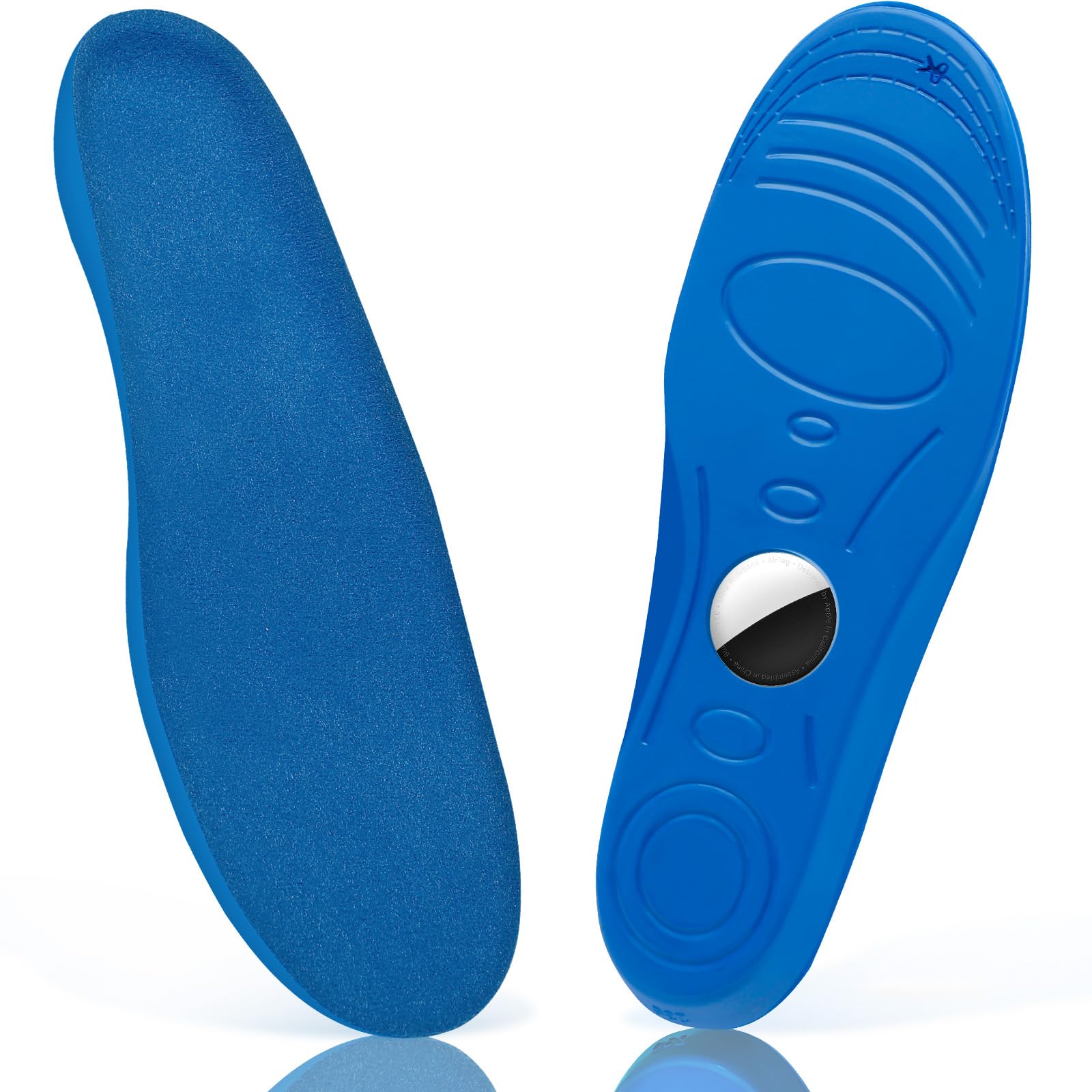 Sifemp Shoe Insole for Airtag, Shoe Insert for Kids and Adults, Comfortable Footwear Mount (Foot:8.7-9.4IN/Insole 9.2-9.8IN/M's 5-M's6, Blue)
