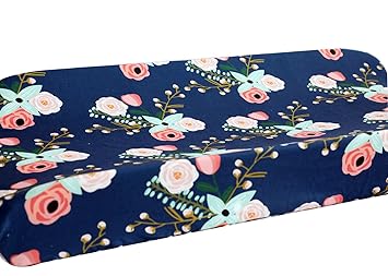 navy floral crib bedding