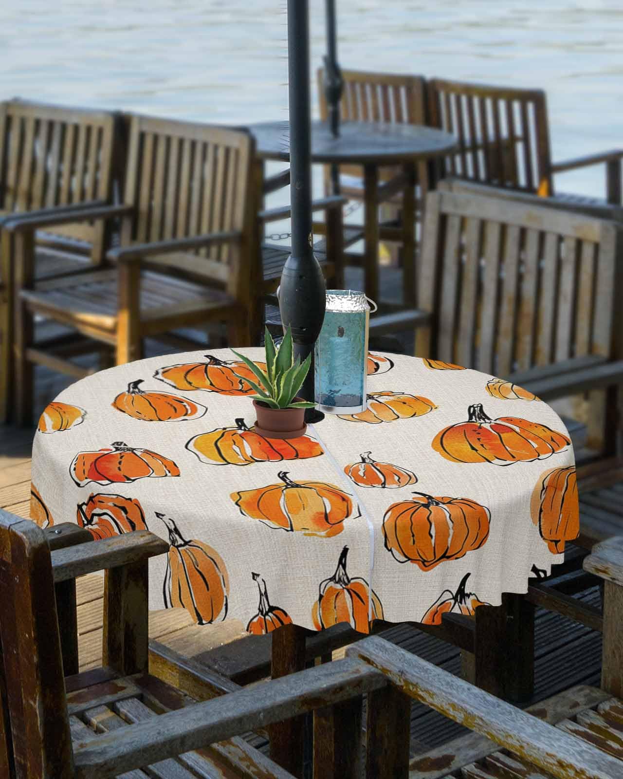 ARTSHOWING Fall Thanksgiving Day Outdoor Tablecloth 60