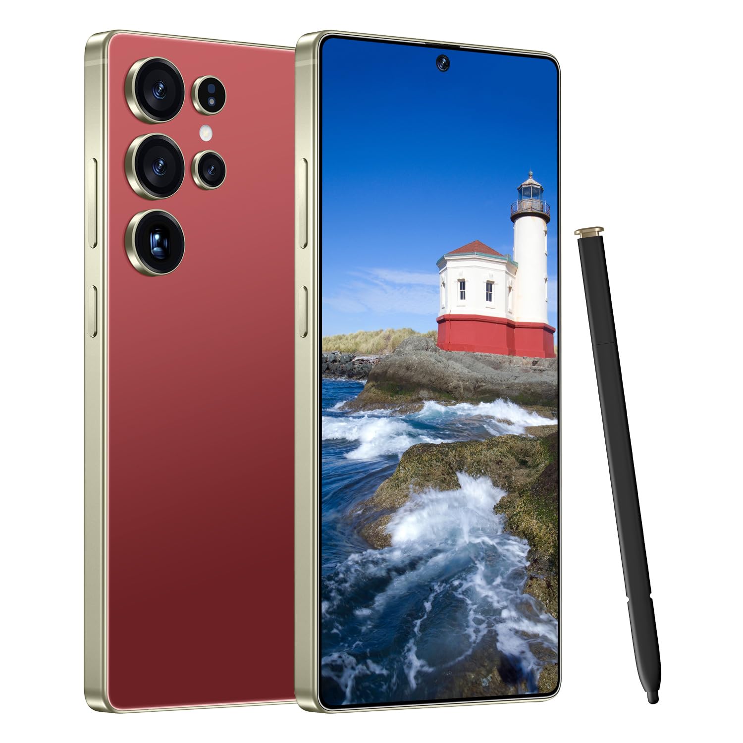 I16 ProMax Smartphone Unlocked Cell Phone, 6.99“ HD Screen 5G Phone, 8+256GB Phone Unlocked (Wine Red)