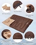 KingCamp Double Sleeping Bag for Adults, Queen Size 2 Person XXL Flannel Sleeping Bag, Waterproof Lightweight Flannel Quilt with 2 Pillows, Perfect for Couples Family Camping Hiking