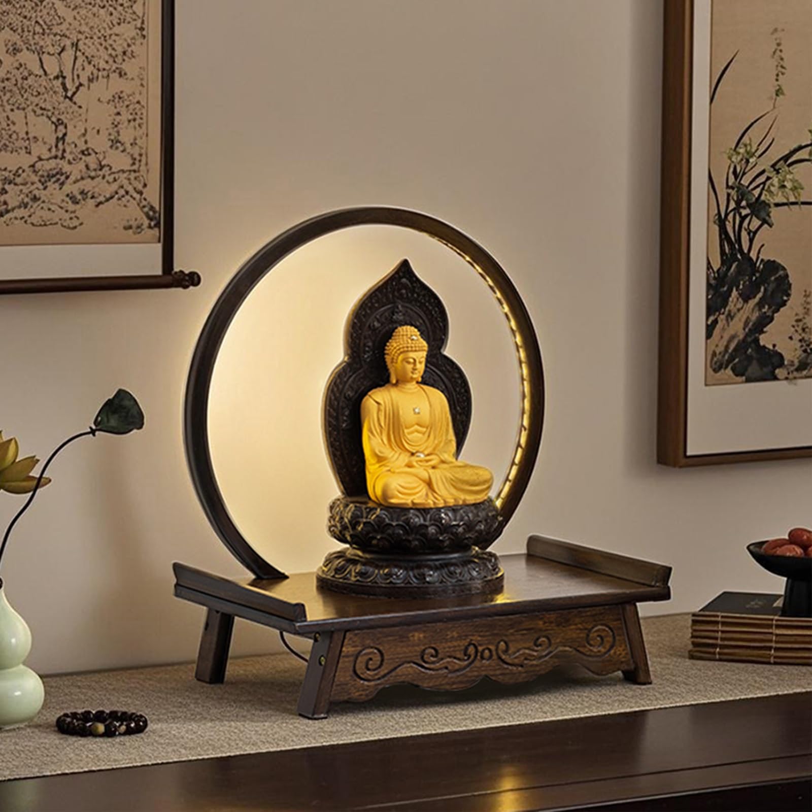 Table d'autel en bois pour vos séances de méditation et rituels de puja à la maison