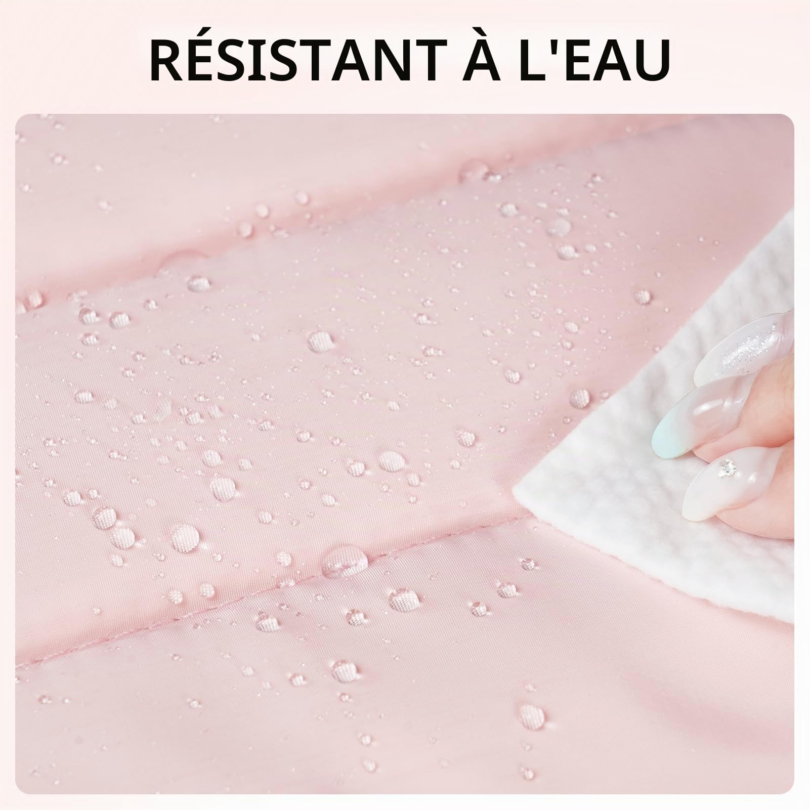 Gloppie Trousse de Toilette pour Femme Sac à Maquillage Matelassé Grand Format Sac de Rangement de Voyage, Rose