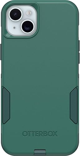 OtterBox Funda para iPhone 15 Plus y iPhone 14 Plus Commuter Series: obtén tus verdes, delgada y resistente, apta para bolsillo, con protección de