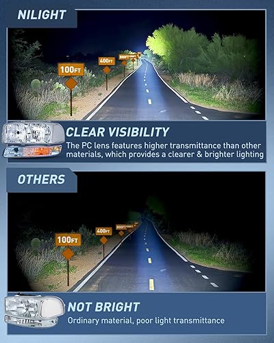 Miniatura 7 de Nilight Conjunto de faros delanteros compatible con GMC Sierra Yukon 1999, 2000, 2001, 2002, 2003, 2004, 2005, 2006, GMC Sierra Yukon, carcasa