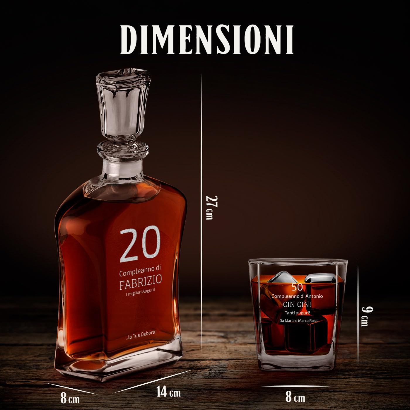Maverton Set Decanter per Whisky in vetro, da 700 ml