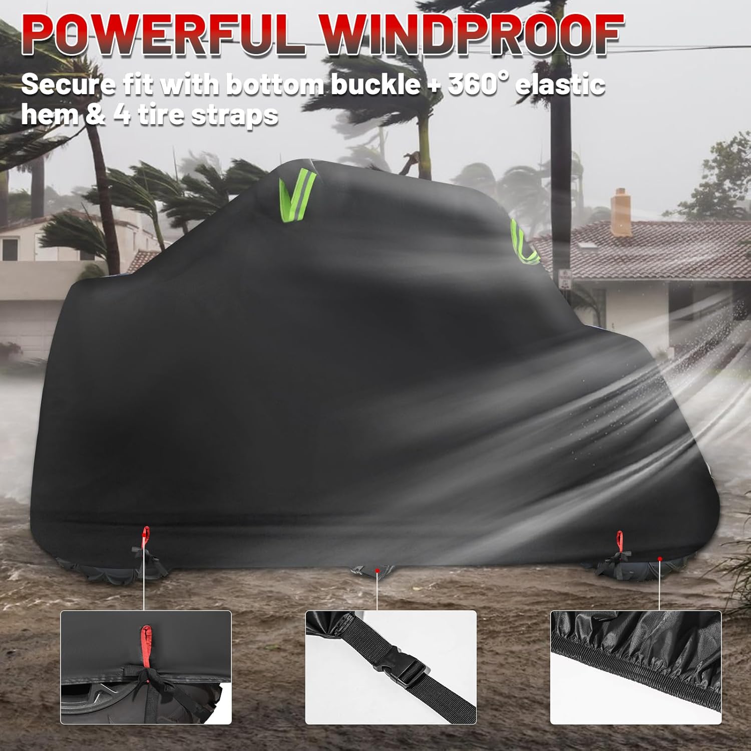 StarknightMT UTV Cover 2-3 Seater Upgarded, Heavy Duty Cover Compatible with Polaris Ranger RZR General 1000 Talon Zforce Uforce 1000 Defender with Reflective Strips UTV Full Weather Cover