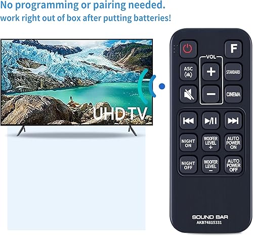 Miniatura 4 de AKB74815331 Barra de sonido de repuesto de control remoto compatible con LG Soundbar Stereo System SH2 SH4 SH4D SPH5B-W SPJ4B-W SJ3 SJ4 SHC4 MA5