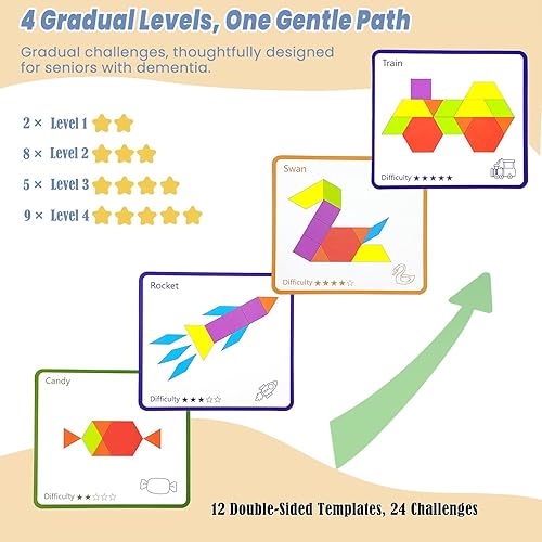 Miniatura 4 de Actividades de demencia para personas mayores, juego de memoria de rompecabezas de madera para ancianos, productos de Alzheimer para ancianos,