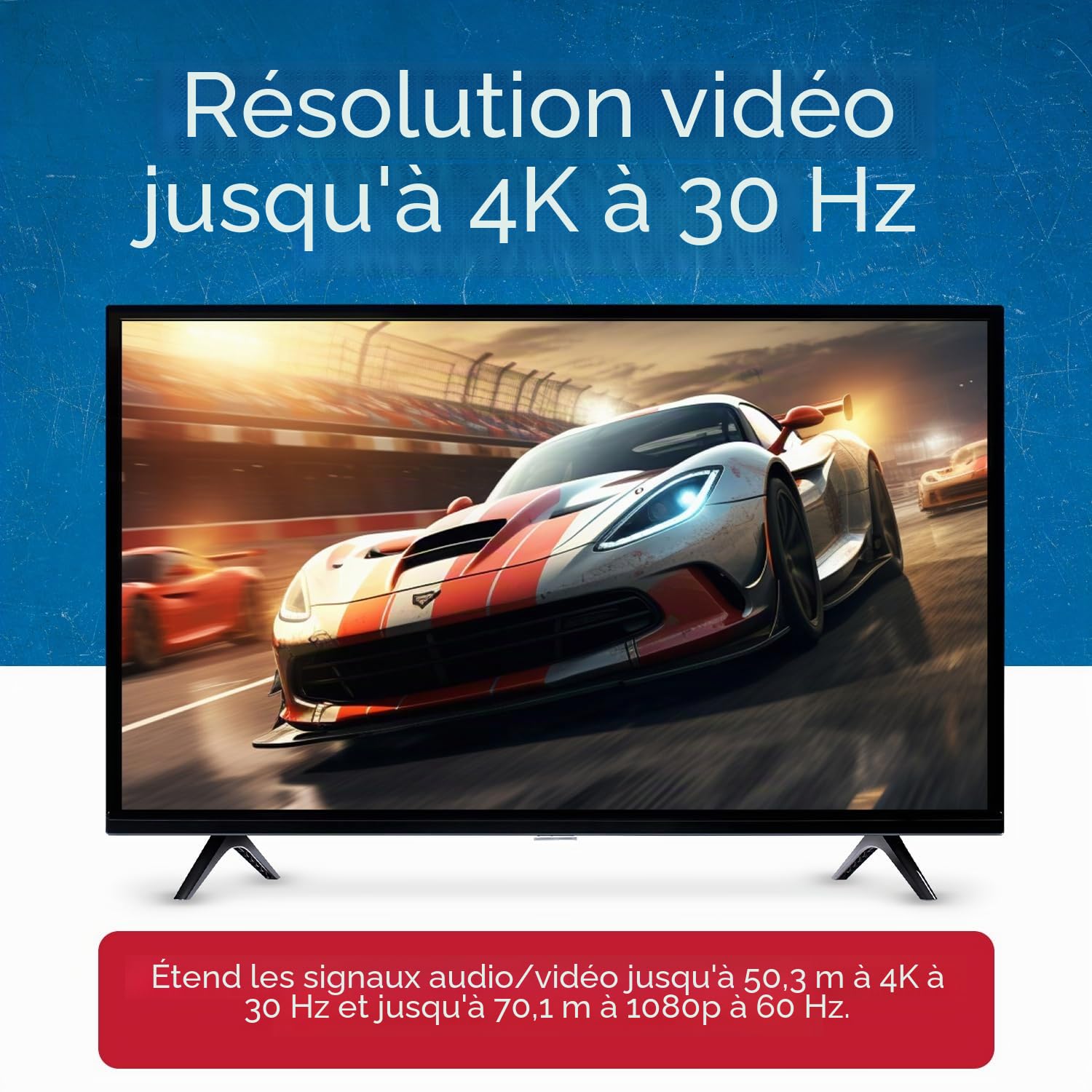 OREI Répartiteur HDMI 1 x 4 Multiple sur Un Seul câble CAT6/7 1080p avec Gestion EDID à Distance Infrarouge – jusqu'à 50 m – Boucle – Faible Latence – Support Complet