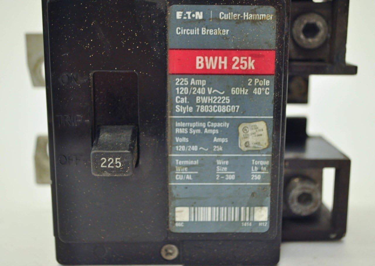Eaton Cutler-Hammer CHBWH2225 Circuit Breaker, close-up of rating label