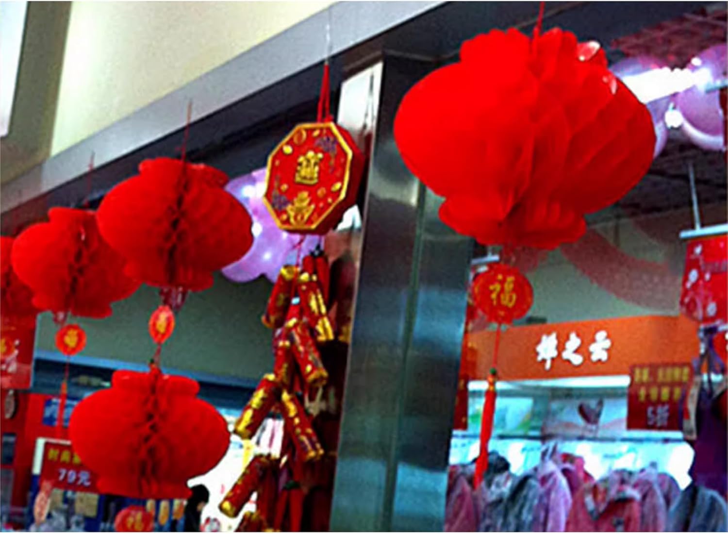 Linterna 60 Pieces Chinese Red Paper Lanterns Waterproof Spring Festival Hanging Lantern for New Year Wedding Restaurant Supermarkets Shopping Malls Decoration Farol