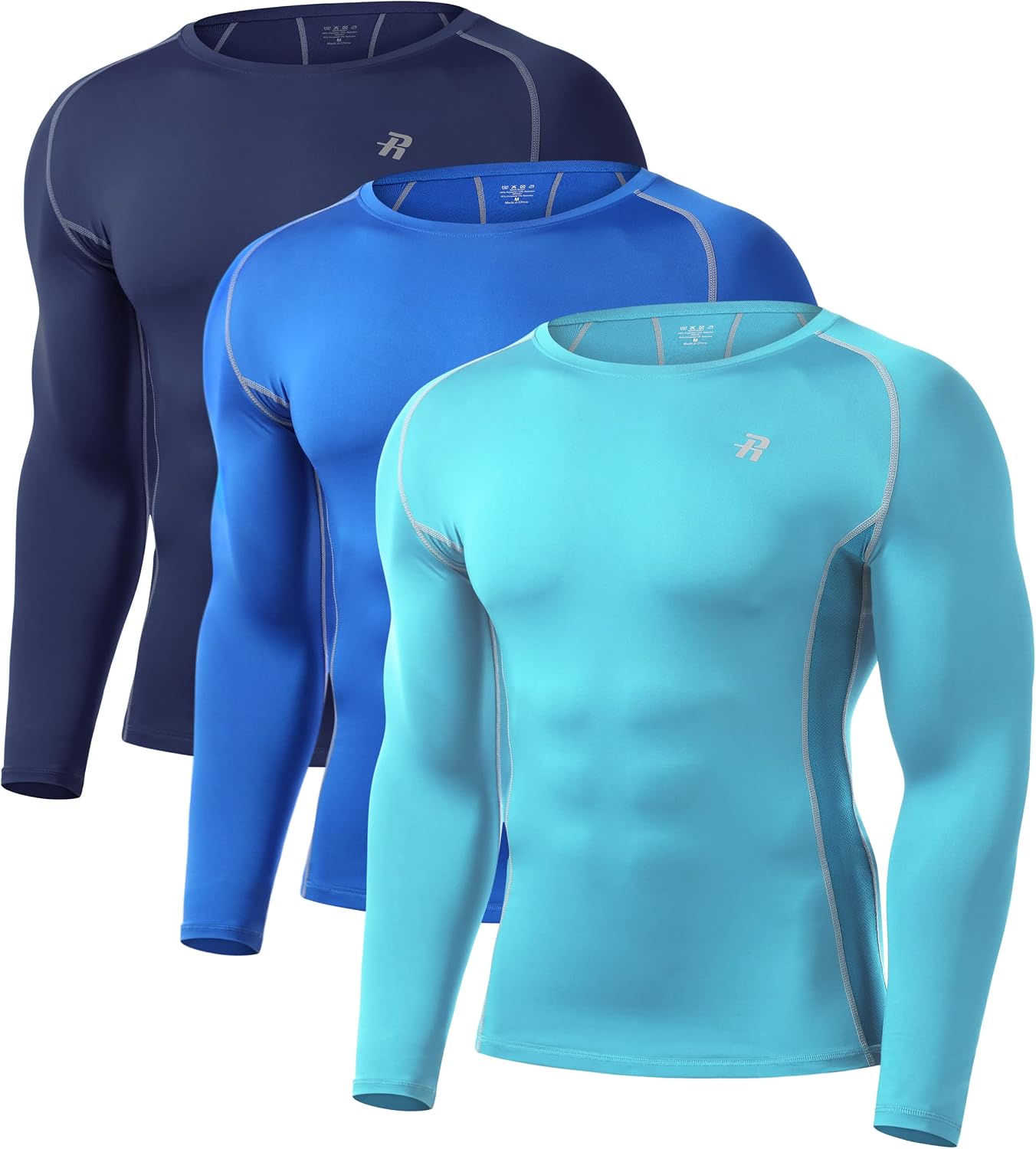 Runhit Compression Shirts for Men Long Sleeve Cool Dry Athletic Workout Tee Shirts Fishing Sun Shirts Sports Thermal Tights